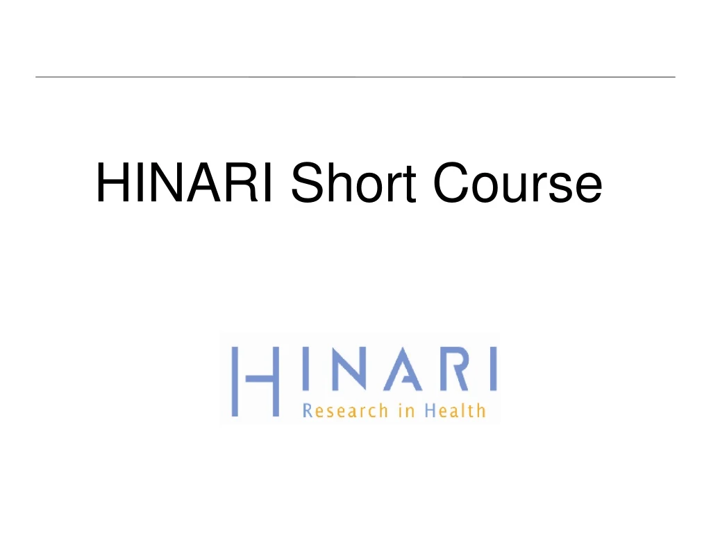 hinari short course