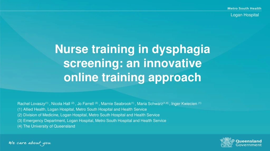 nurse training in dysphagia screening an innovative online training approach