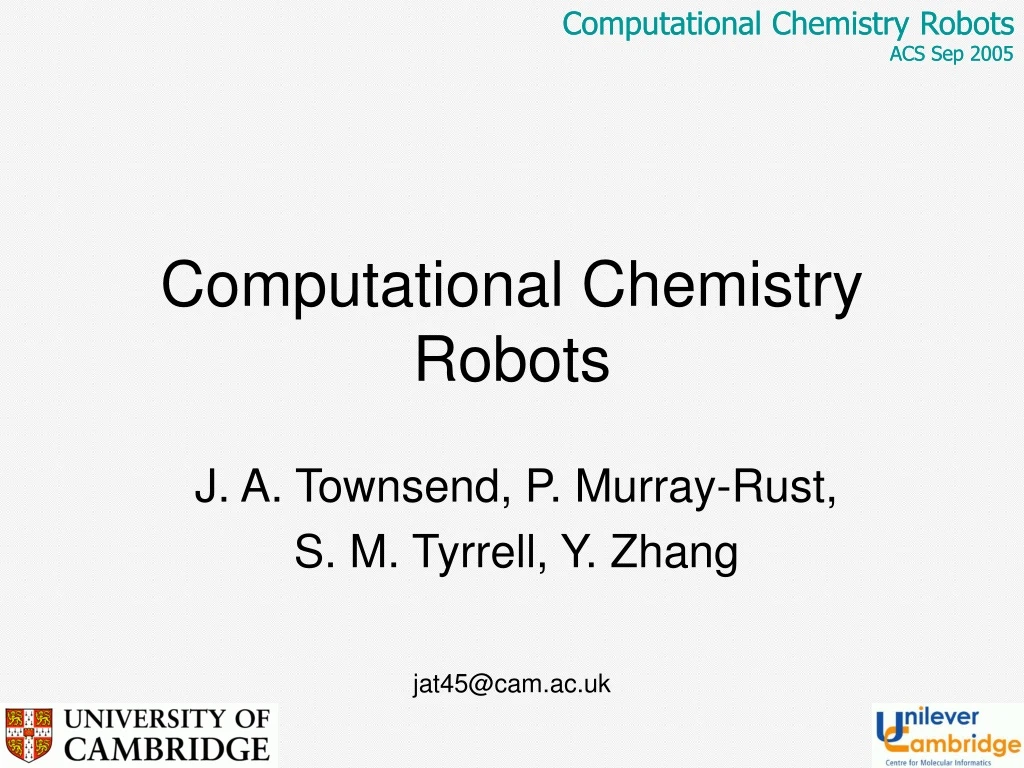 computational chemistry robots acs sep 2005