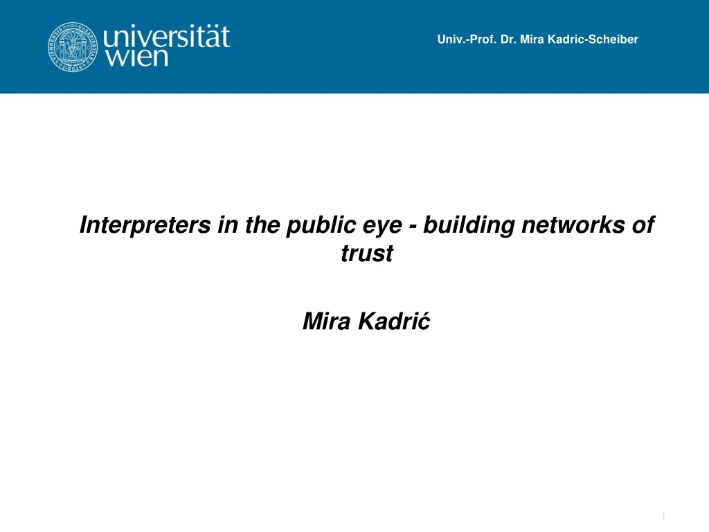 univ prof dr mira kadric scheiber