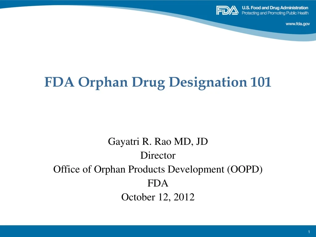 fda orphan drug designation 101