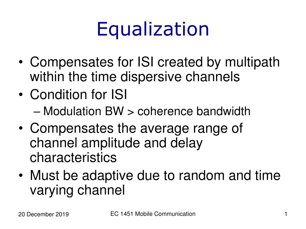 equalization