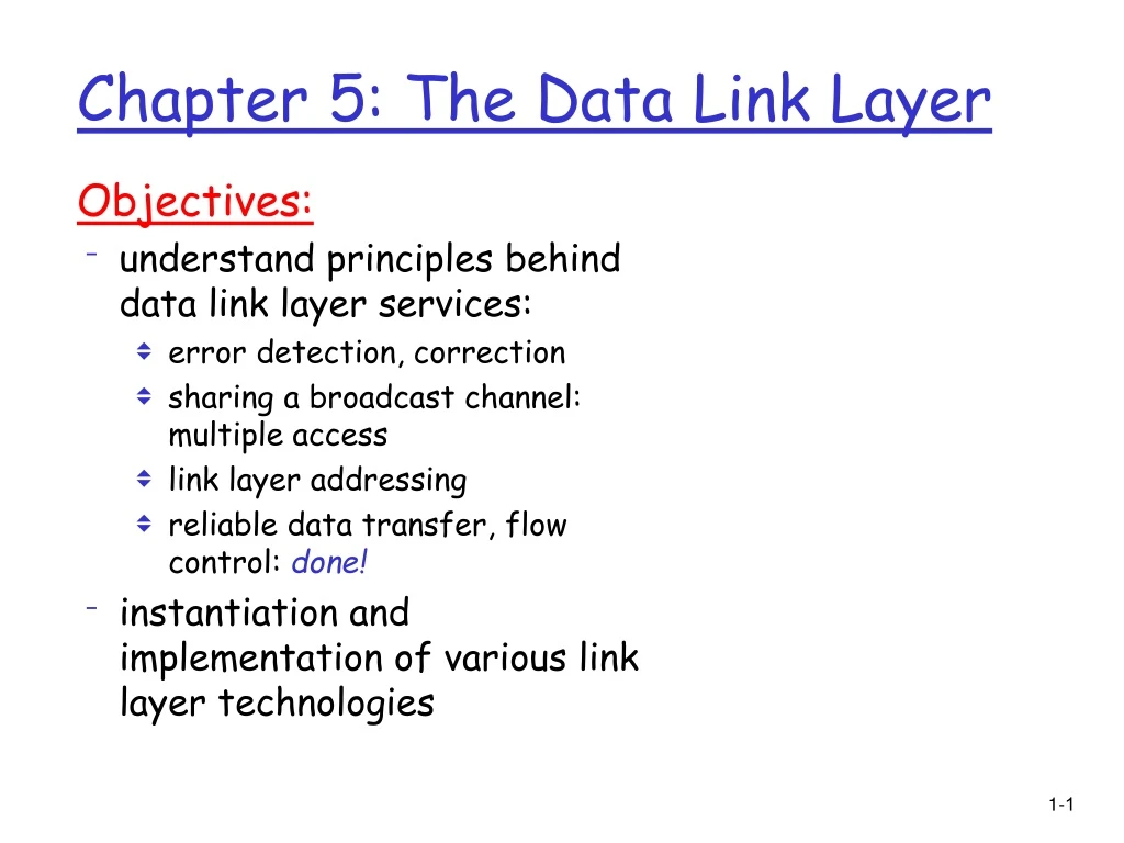 chapter 5 the data link layer