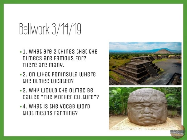 Bellwork 3/14/19