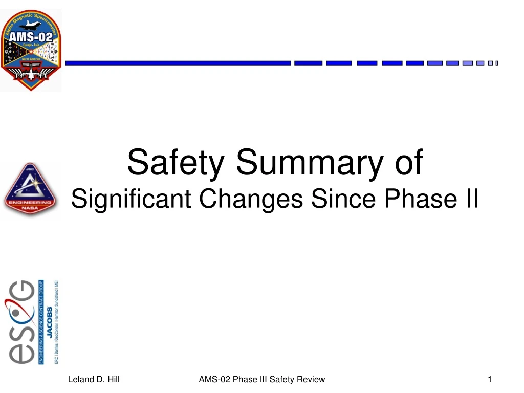 safety summary of significant changes since phase ii