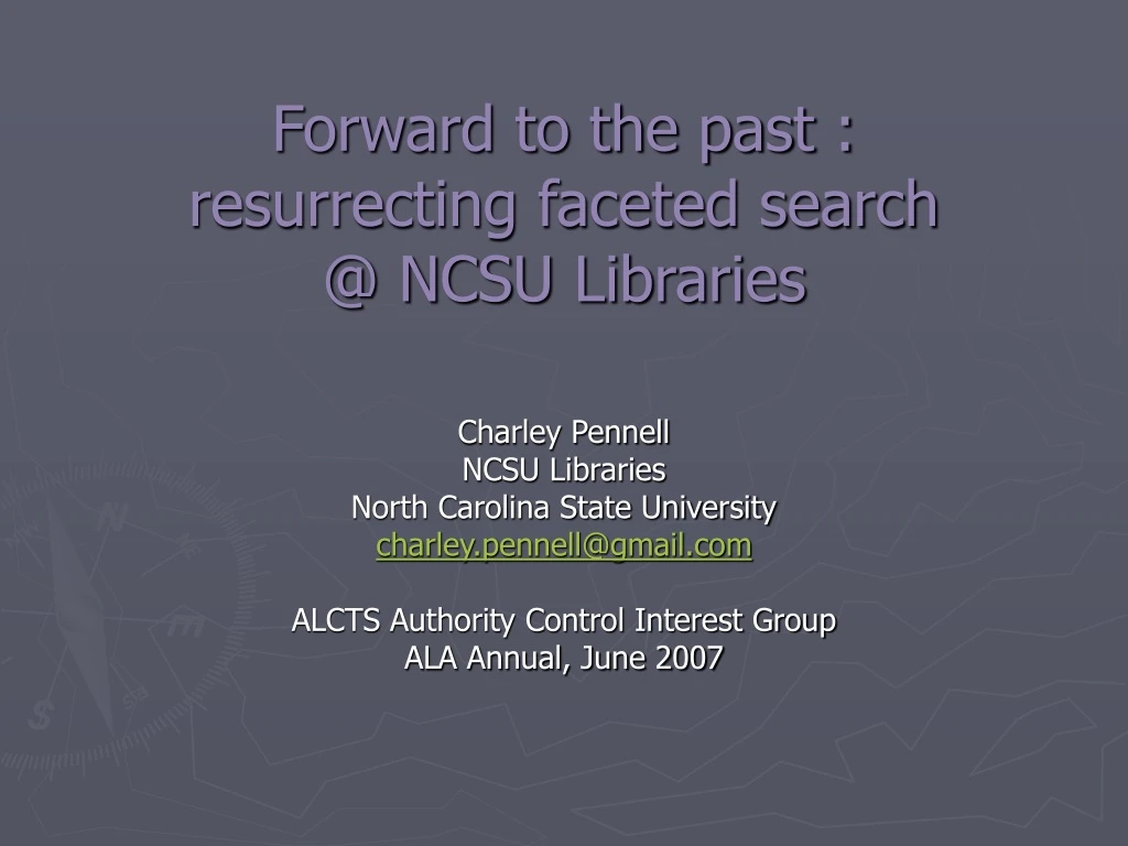 forward to the past resurrecting faceted search @ ncsu libraries