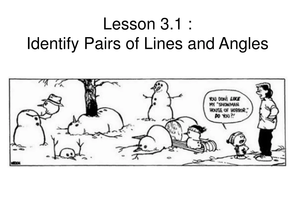 lesson 3 1 identify pairs of lines and angles