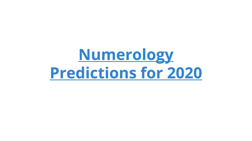 numerology predictions for 2020
