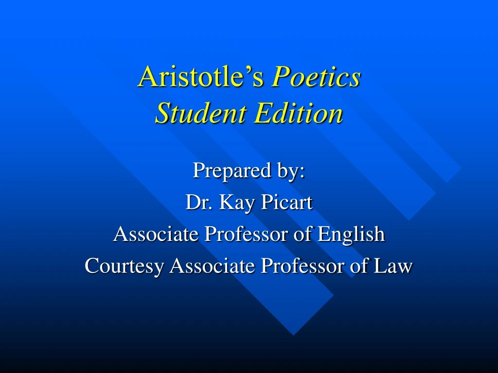 aristotle s poetics student edition