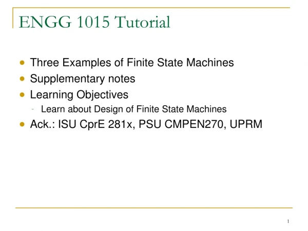 ENGG 1015 Tutorial