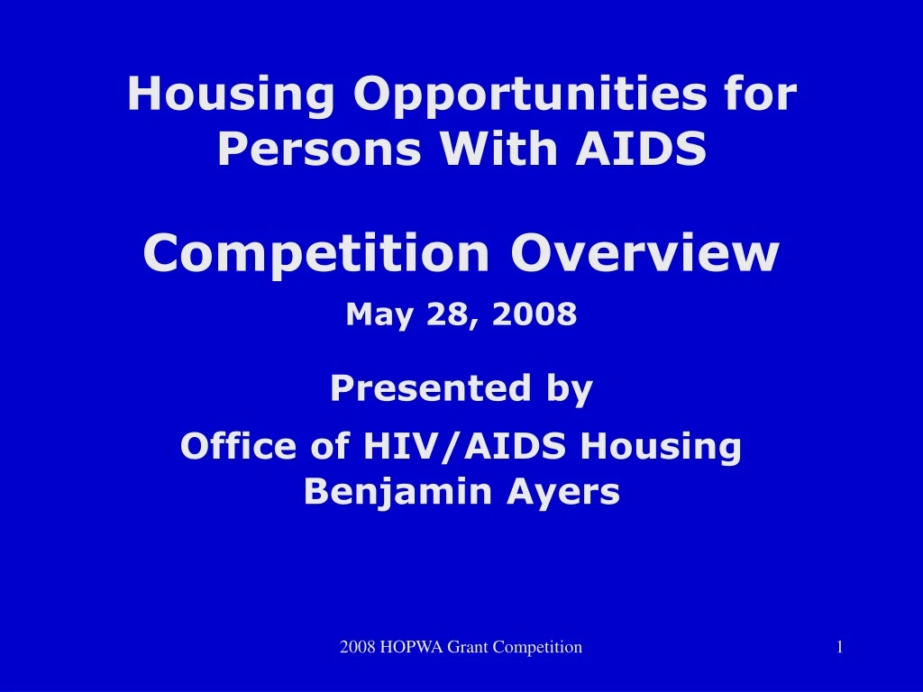 housing opportunities for persons with aids