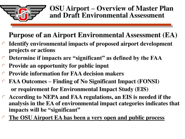 Purpose of an Airport Environmental Assessment (EA)