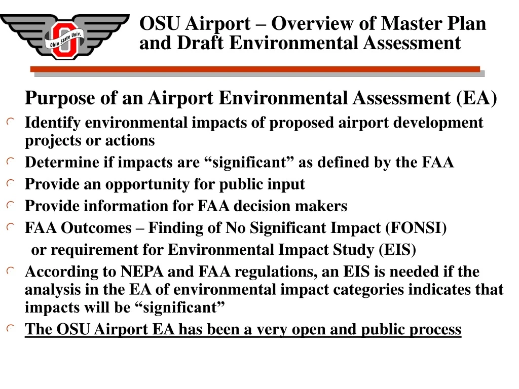 purpose of an airport environmental assessment