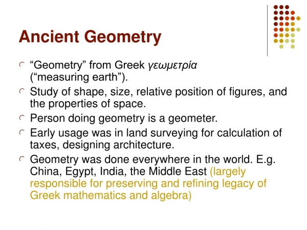 Ancient Geometry