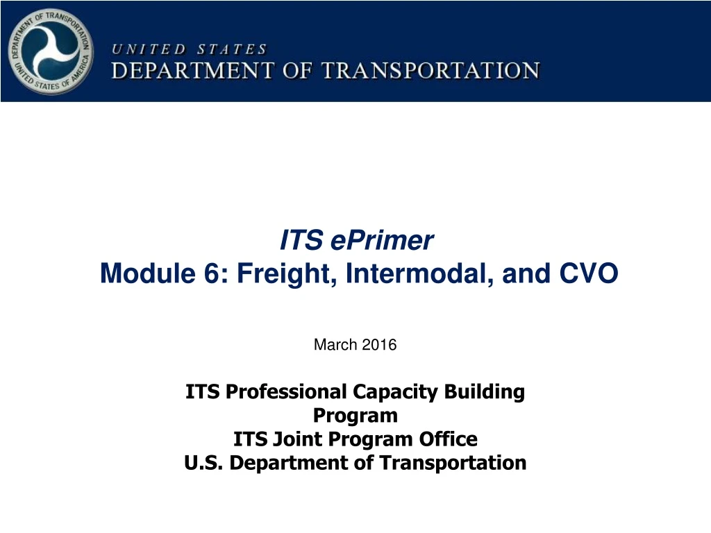 its eprimer module 6 freight intermodal and cvo