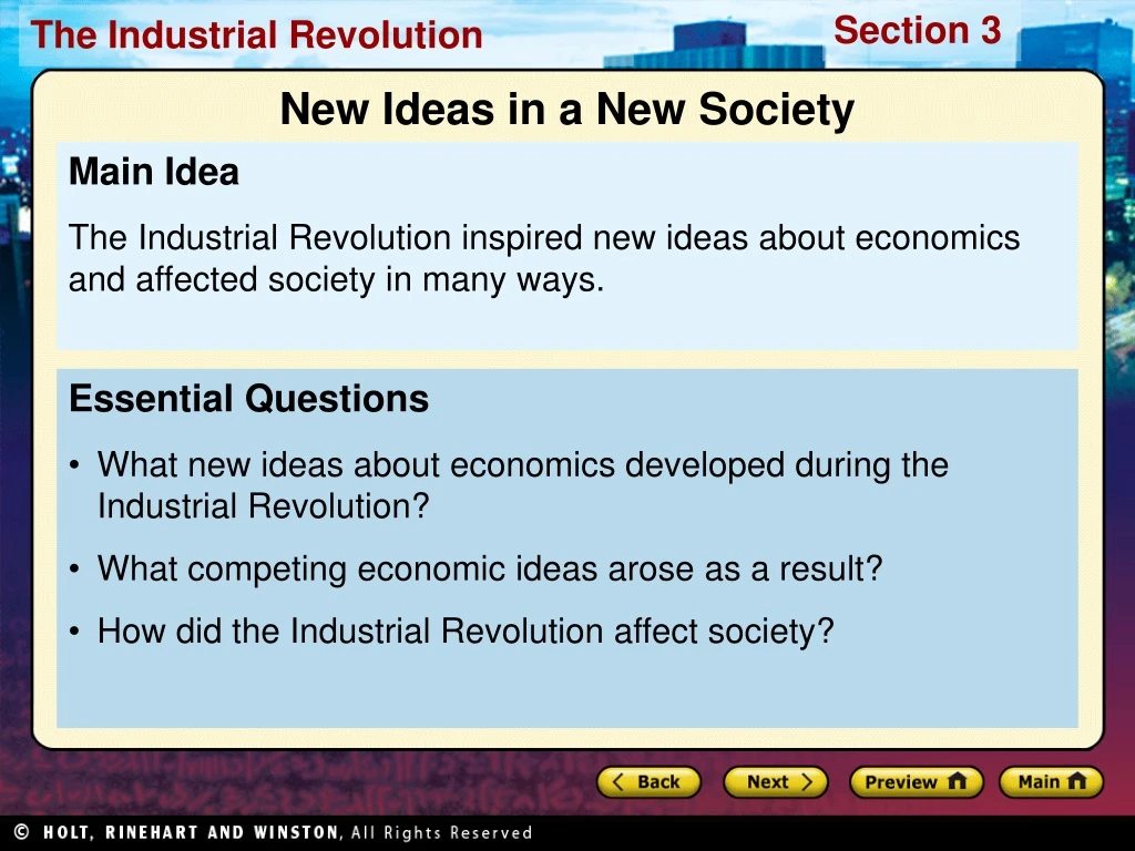 new ideas in a new society