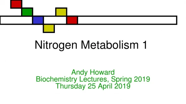 Nitrogen Metabolism 1