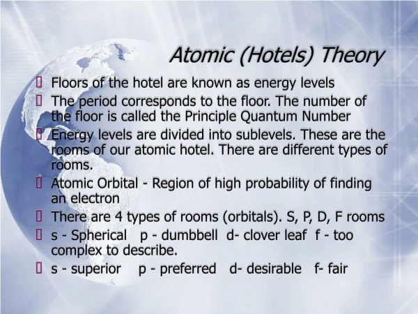 Atomic (Hotels) Theory
