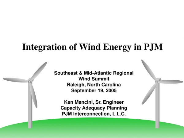 Integration of Wind Energy in PJM