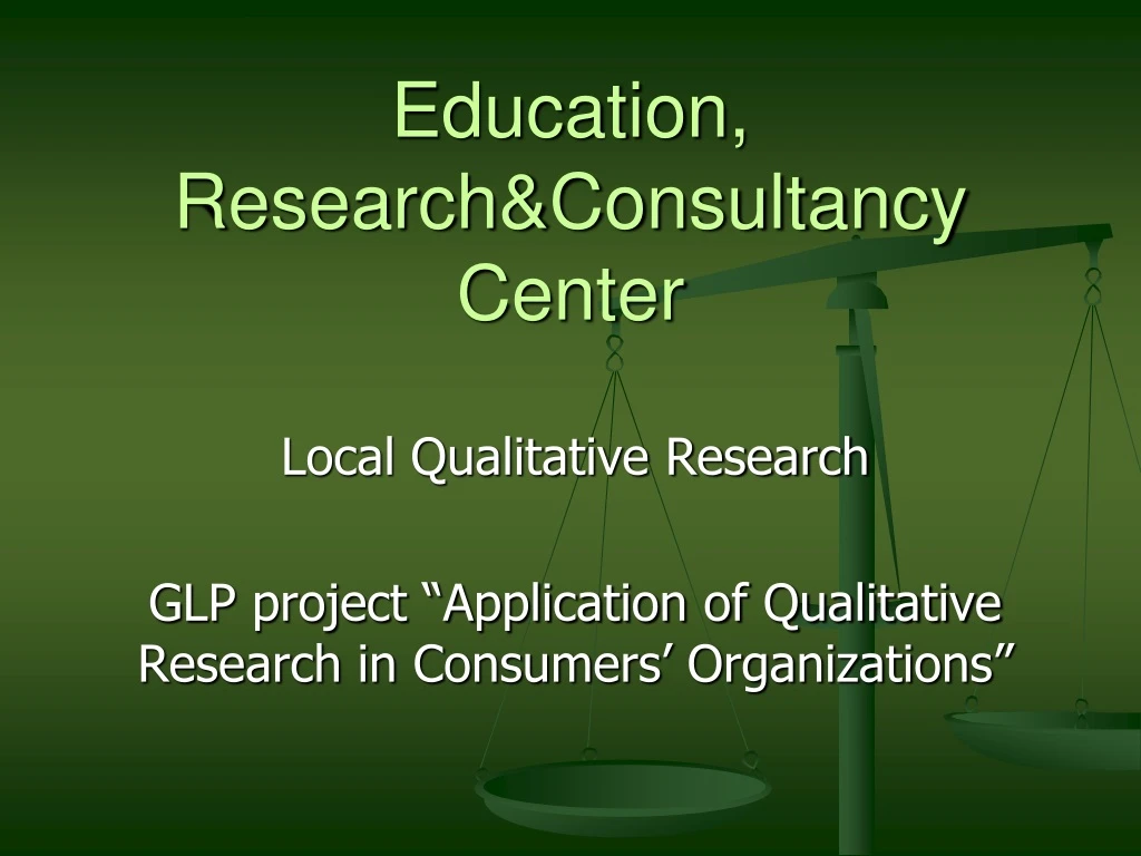 education research consultancy center