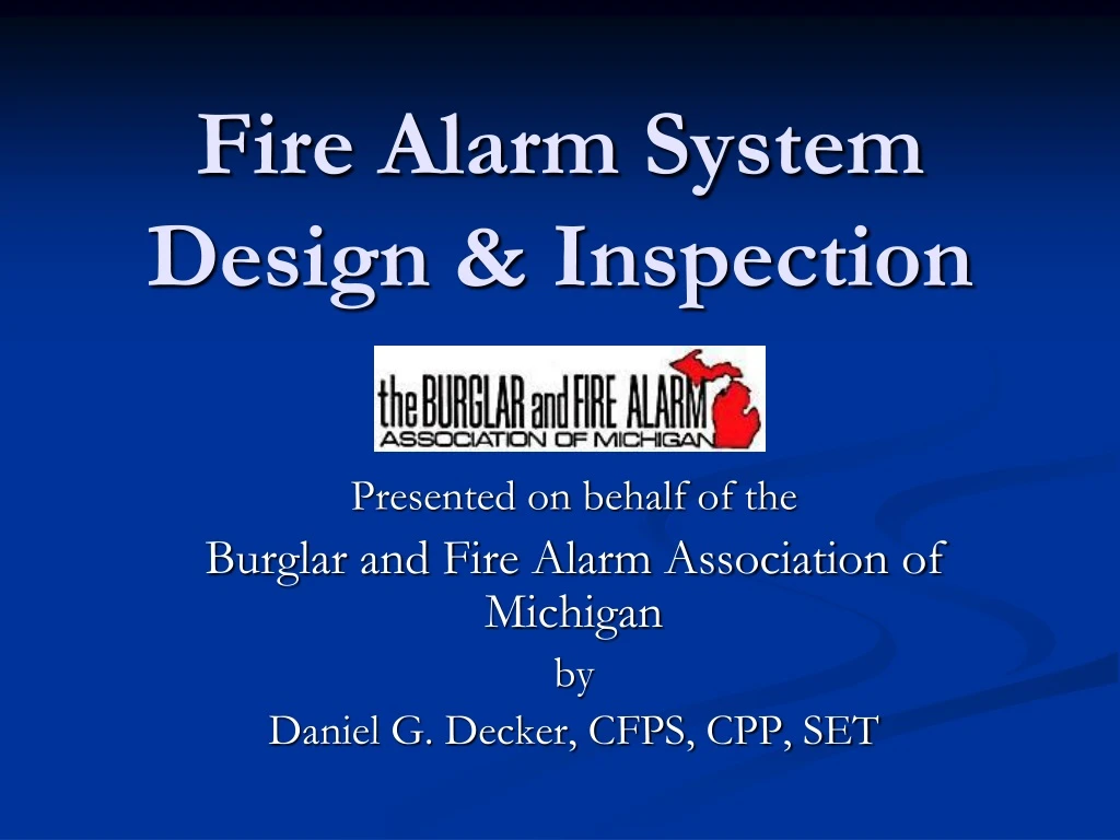 fire alarm system design inspection