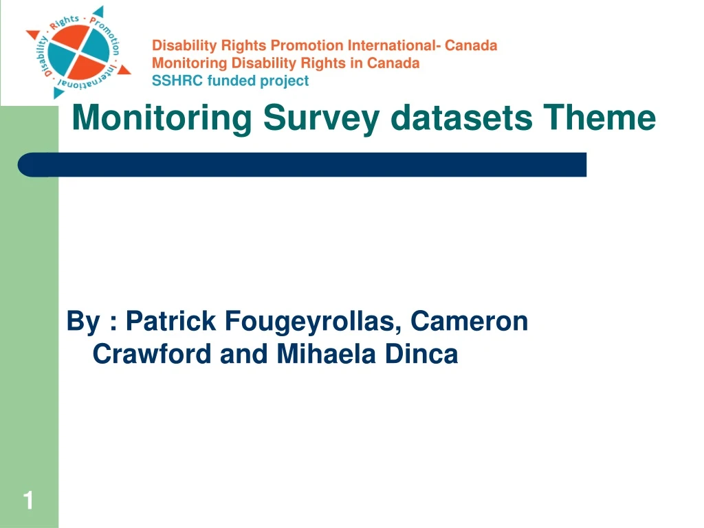 monitoring survey datasets theme