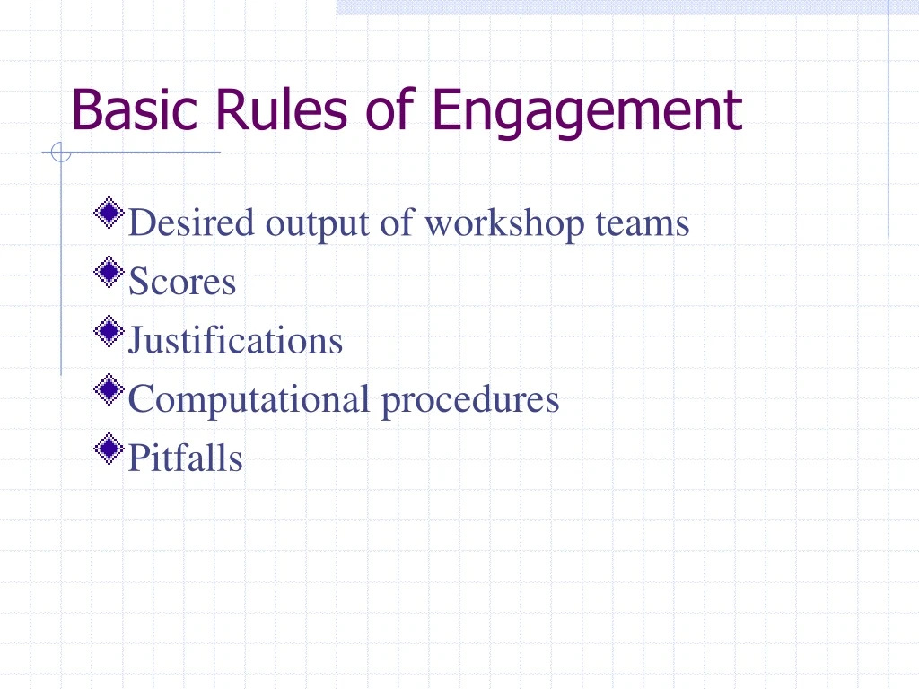 basic rules of engagement