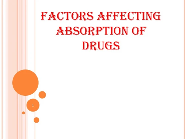 FACTORS AFFECTING ABSORPTION OF DRUGS