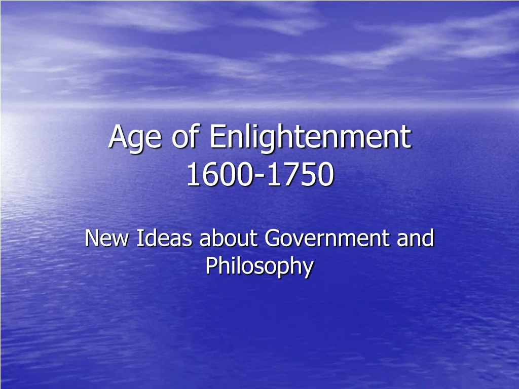age of enlightenment 1600 1750