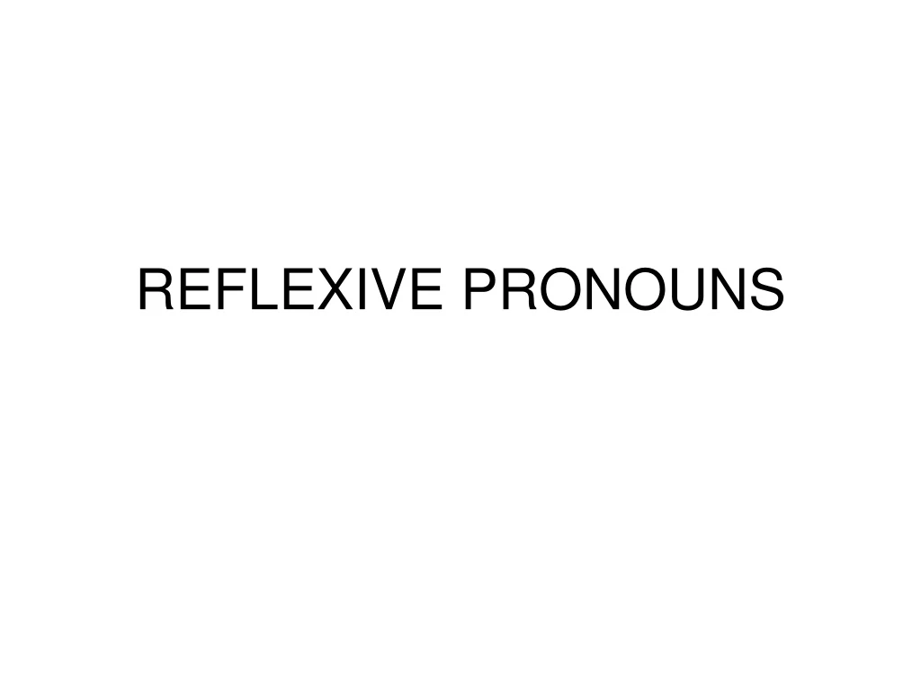 reflexive pronouns