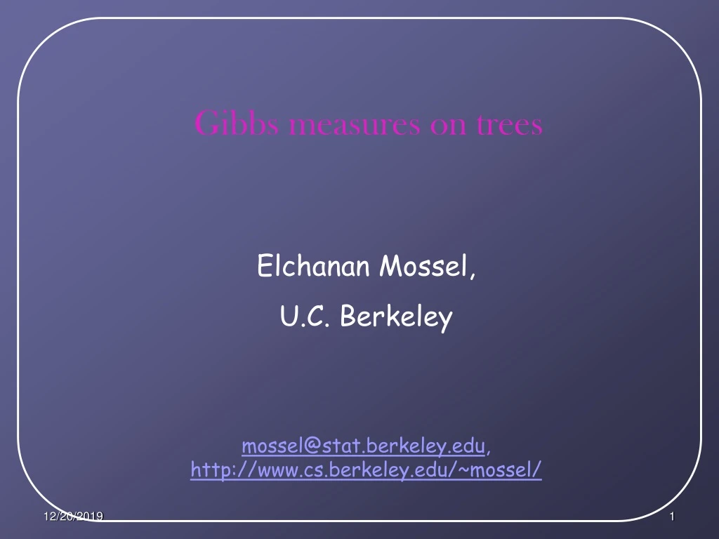 gibbs measures on trees
