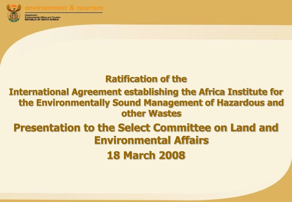 ratification of the international agreement