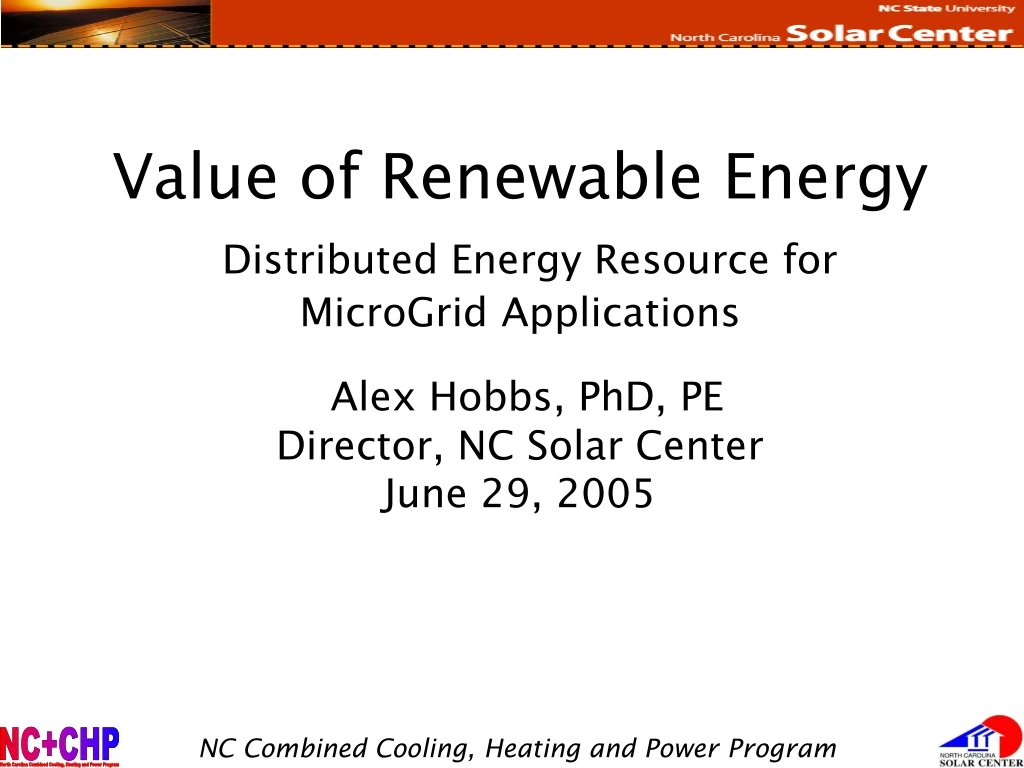 value of renewable energy distributed energy