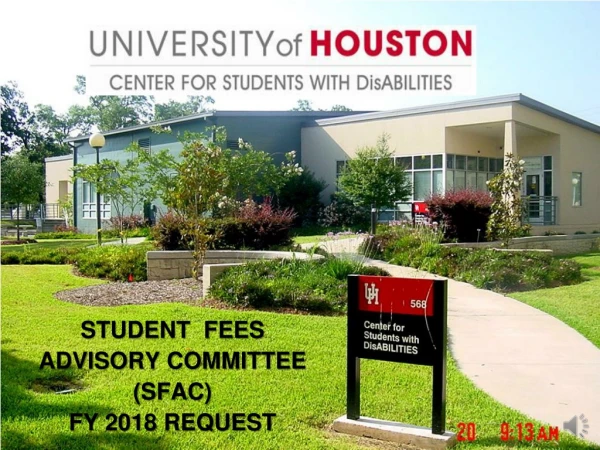 STUDENT  FEES  ADVISORY COMMITTEE  (SFAC) FY 2018 REQUEST