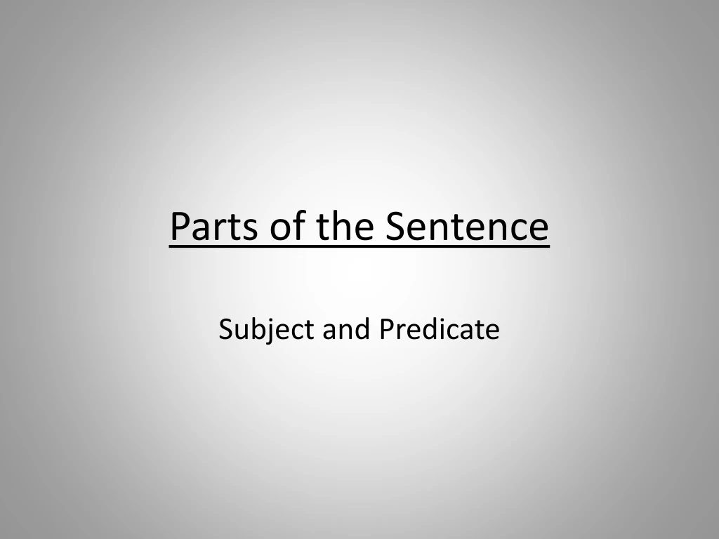 parts of the sentence