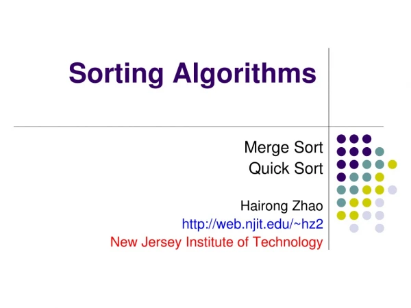 Sorting Algorithms