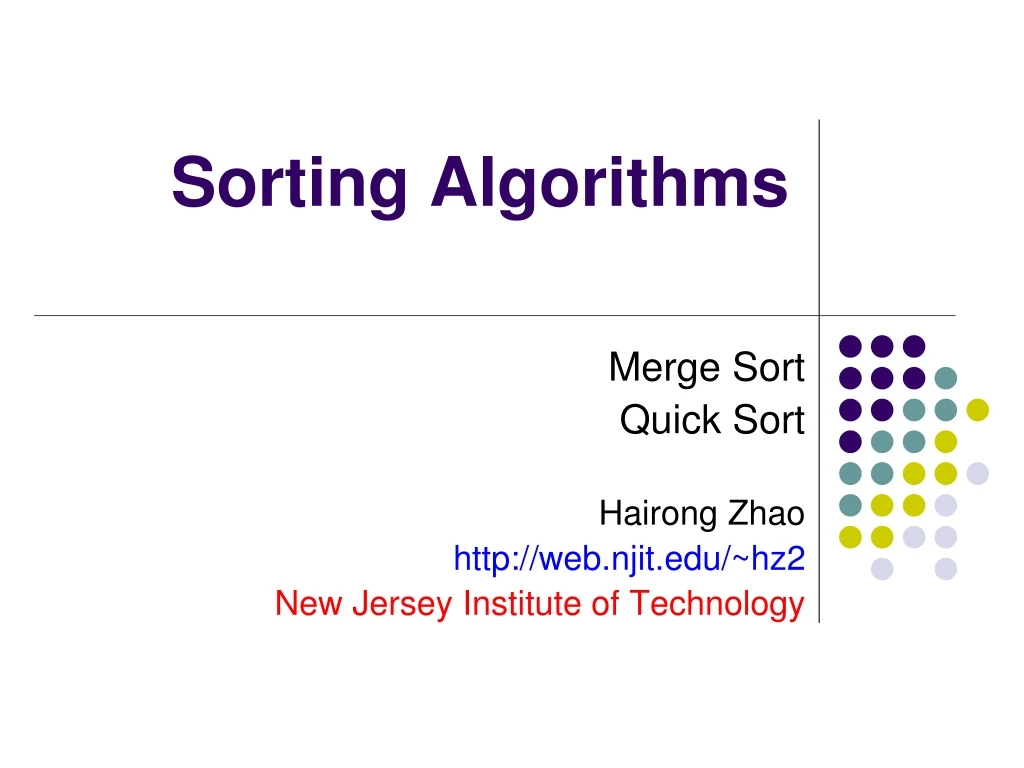 sorting algorithms