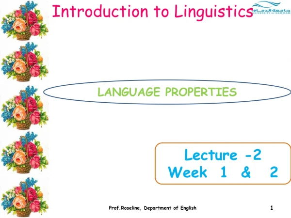 Introduction to Linguistics