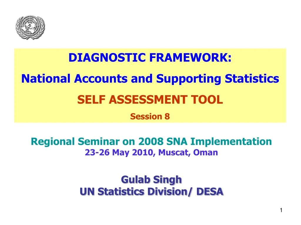 diagnostic framework national accounts