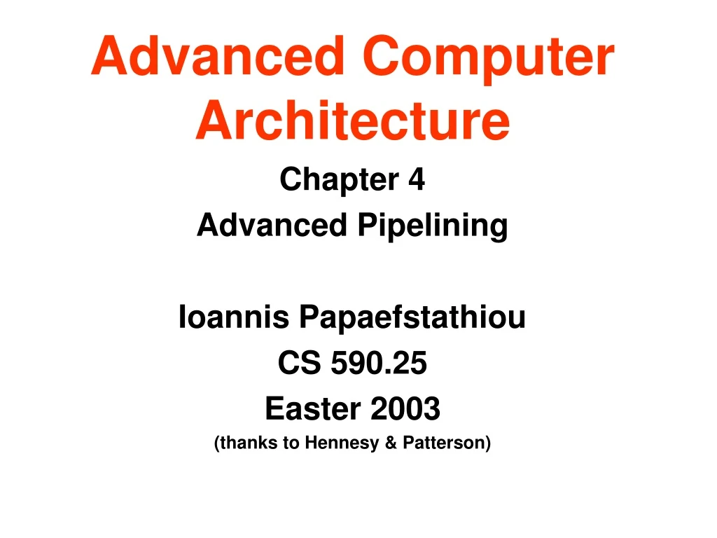 advanced computer architecture
