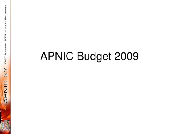 APNIC Budget 2009