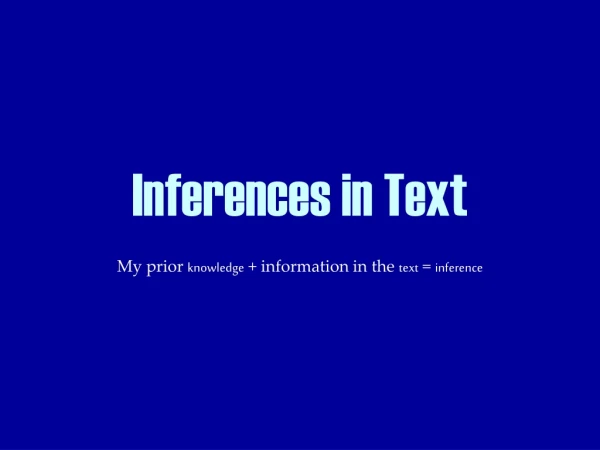 Inferences in Text