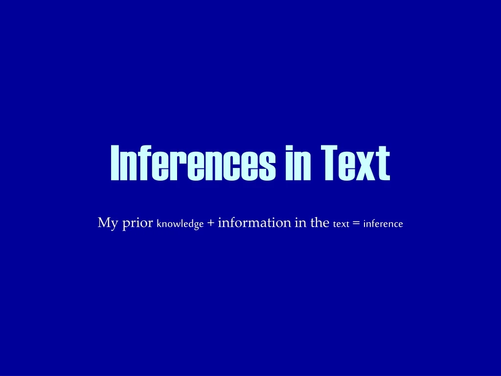 inferences in text
