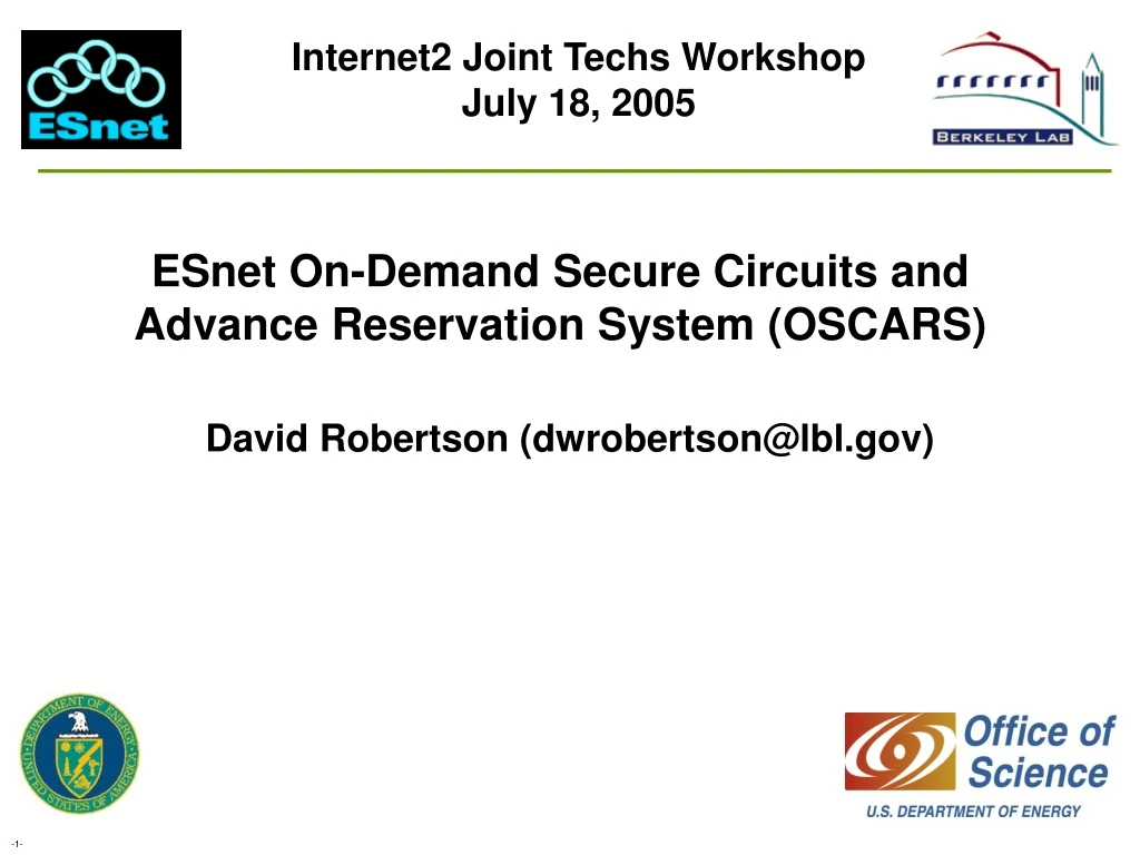 internet2 joint techs workshop july 18 2005