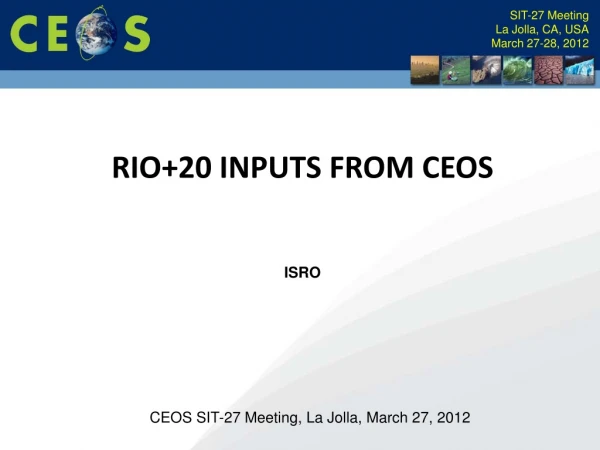 RIO+20 INPUTS FROM CEOS