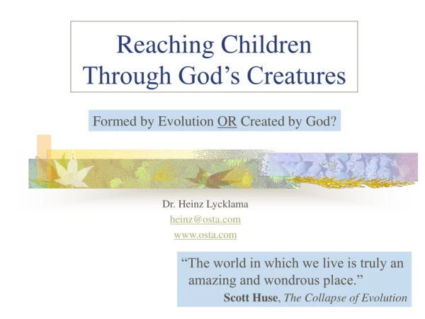 Reaching Children Through God’s Creatures