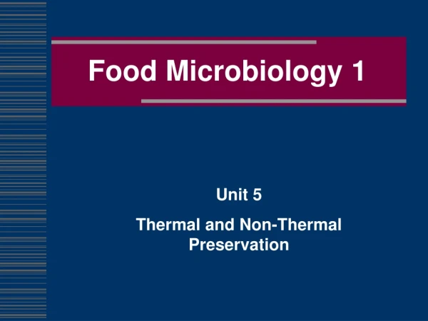 Food Microbiology 1