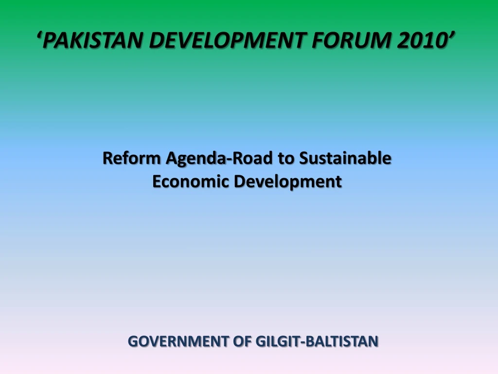 pakistan development forum 2010