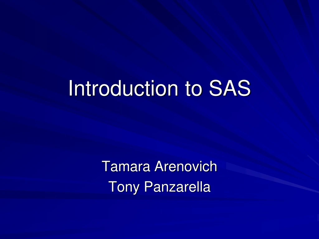 introduction to sas