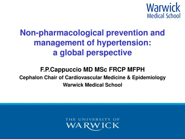 Non-pharmacological prevention and management of hypertension:  a global perspective
